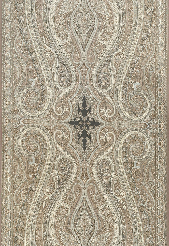 Pasha Paisley Stone 174803 by Schumacher Fabric Martyn-Lawrence-Bullard 100% Wool - Horizontal: 52.5 and Vertical: 96 52.5 - Fabric Carolina -