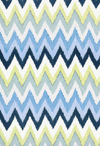 Adras Ikat Print Sky 174822 by Schumacher Fabric