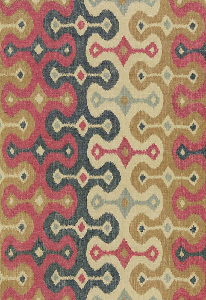Darya Ikat Spice 174831 by Schumacher Fabric Martyn-Lawrence-Bullard 55% Cotton, 45% Linen Wyzenbeek 20,000 Horizontal: 26.5 and Vertical: 15.25 53 - Fabric Carolina -