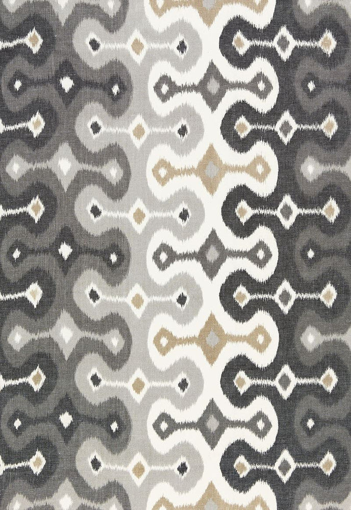 Darya Ikat Stone 174833 by Schumacher Fabric Martyn-Lawrence-Bullard 55% Cotton, 45% Linen Wyzenbeek 20,000 Horizontal: 26.5 and Vertical: 15.25 53 - Fabric Carolina -