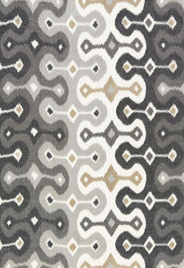 Darya Ikat Stone 174833 by Schumacher Fabric