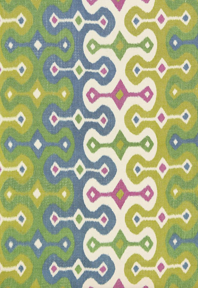 Darya Ikat Jewel 174834 by Schumacher Designer Fabric Martyn-Lawrence-Bullard 55% Cotton, 45% Linen Wyzenbeek 20,000 Horizontal: 26.5 and Vertical: 15.25 53 - Swanky Fabrics -
