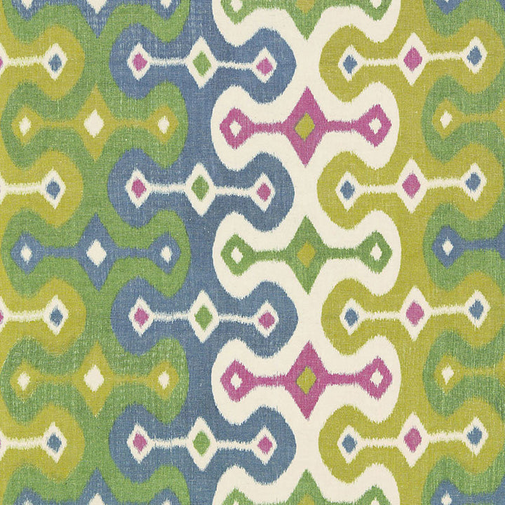 Darya Ikat Jewel 174834 by Schumacher Fabric Schumacher Fabric Darya Ikat Jewel 174834Fabric COTTON 55% INDIA </p><p>Repeat: H: HORZ. 26 1/2" (67CM), V: VERT. 15 1/4" (39CM) 53 - Fabric Carolina -