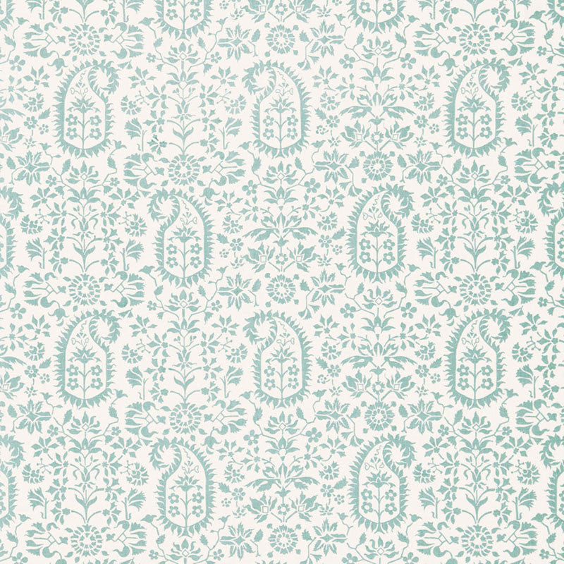 Kalika Paisley Print Aquamarine 174862 by Schumacher Fabric CHROMA SP14 LINEN 100% UNITED KINGDOM </p><p>Repeat: Horizontal: 18" (46CM) and Vertical: 12" (30CM) 54 - Fabric Carolina -