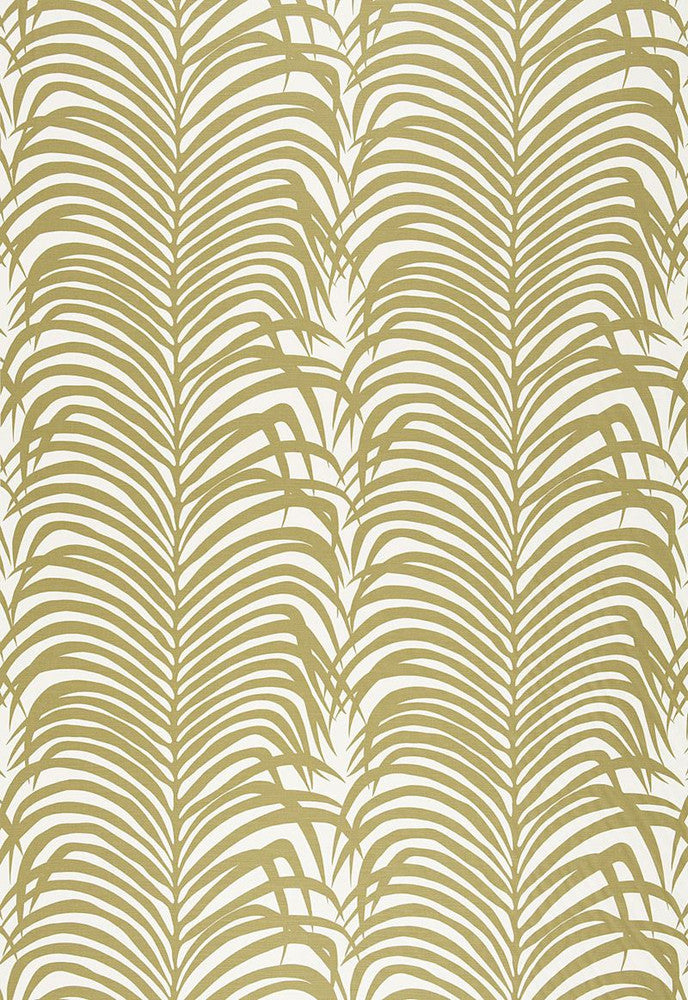 Zebra Palm Khaki 174870 by Schumacher Fabric Good-Vibrations 55% Linen, 45% Cotton - Horizontal: 27 and Vertical: 35 54 - Fabric Carolina -
