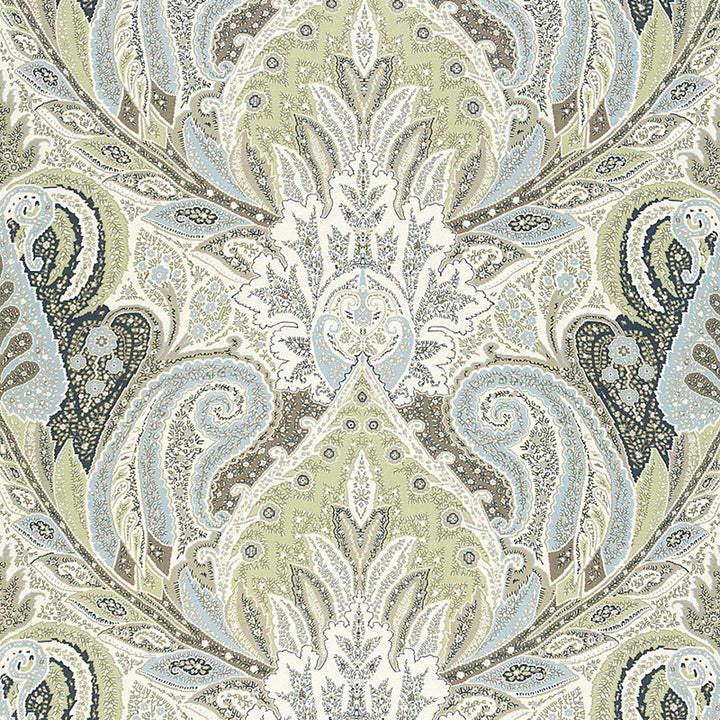 Cambay Paisley Print Oyster 174882 by Schumacher Fabric OTTOMAN CHIC LINEN 100% UNITED KINGDOM </p><p>Repeat: Horizontal: 54 1/2" (138CM) and Vertical: 33 3/4" (86CM) 54.5 - Fabric Carolina -