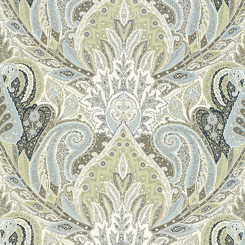 Cambay Paisley Print Oyster 174882 by Schumacher Fabric CLASSIC PRINTS See Sample UNITED KINGDOM HEAVY DUTY </p><p>Repeat: Horizontal: 54 1/2" (138CM) and Vertical: 33 3/4" (86CM) 54 1/2" WIDE (138CM) - Fabric Carolina -