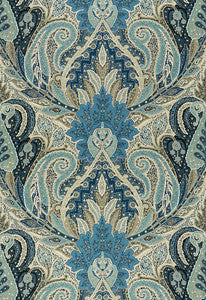 Cambay Paisley Print Azure 174883 by Schumacher Fabric