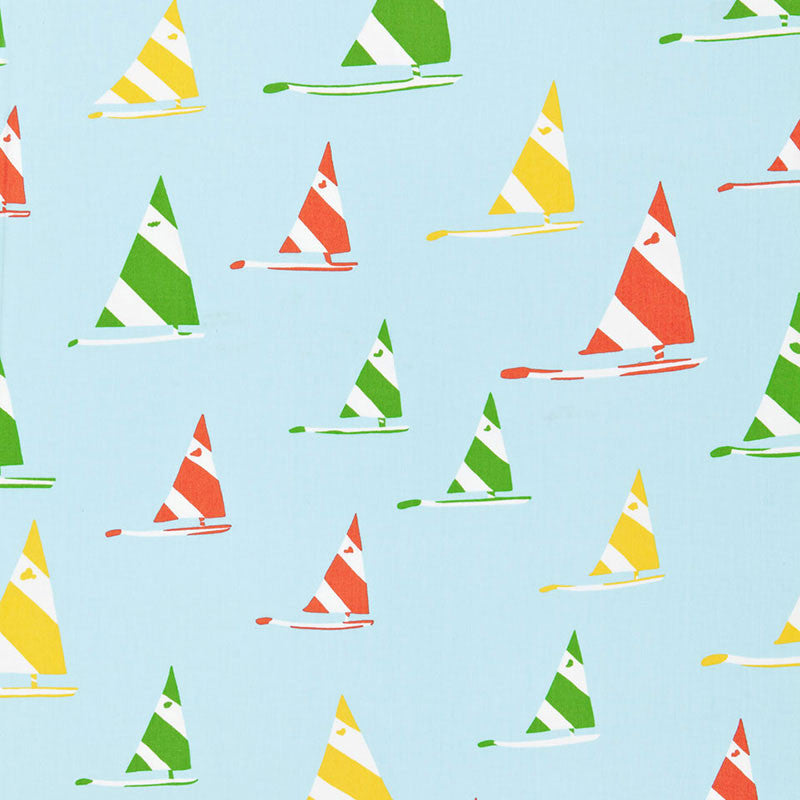 Sailboat Turquoise 174911 by Schumacher Designer Fabric LULU DK | CHILD See Sample PAKISTAN MEDIUM DUTY </p><p>Repeat: Horizontal: 27" (69CM) and Vertical: 36" (91CM) 54" WIDE (137CM) - Swanky Fabrics -
