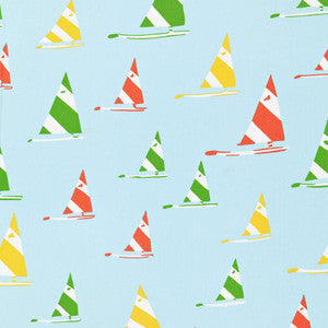 Sailboat Turquoise 174911 by Schumacher Fabric