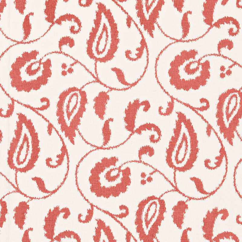 Malacca Ikat Vine Watermelon 175010 by Schumacher Fabric CLASSIC PRINTS LINEN 100% INDIA </p><p>Repeat: Horizontal: 9" (23CM) and Vertical: 24" (61CM) 54 - Fabric Carolina -