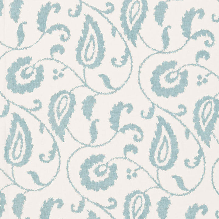 Malacca Ikat Vine Lake 175012 by Schumacher Fabric Schumacher Fabric Malacca Ikat Vine Lake 175012Fabric LINEN 100% INDIA </p><p>Repeat: H: HORZ. 9" (23CM) , V: VERT. 24" (61CM) 54 - Fabric Carolina -