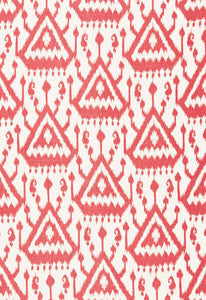 Vientiane Ikat Coral 175020 by Schumacher Fabric
