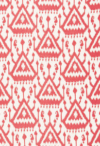 Vientiane Ikat Coral 175020 by Schumacher Fabric