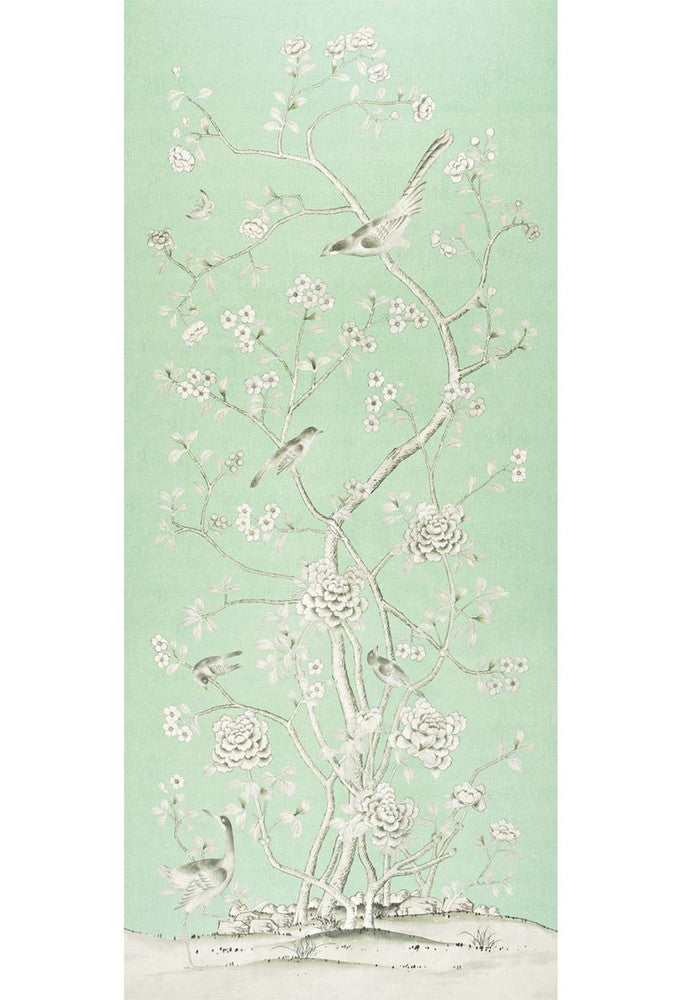 Chinois Palais Aquamarine 175043 by Schumacher Fabric Mary-McDonald 100% Linen - Horizontal: 54 and Vertical: 131.5 54 - Fabric Carolina -
