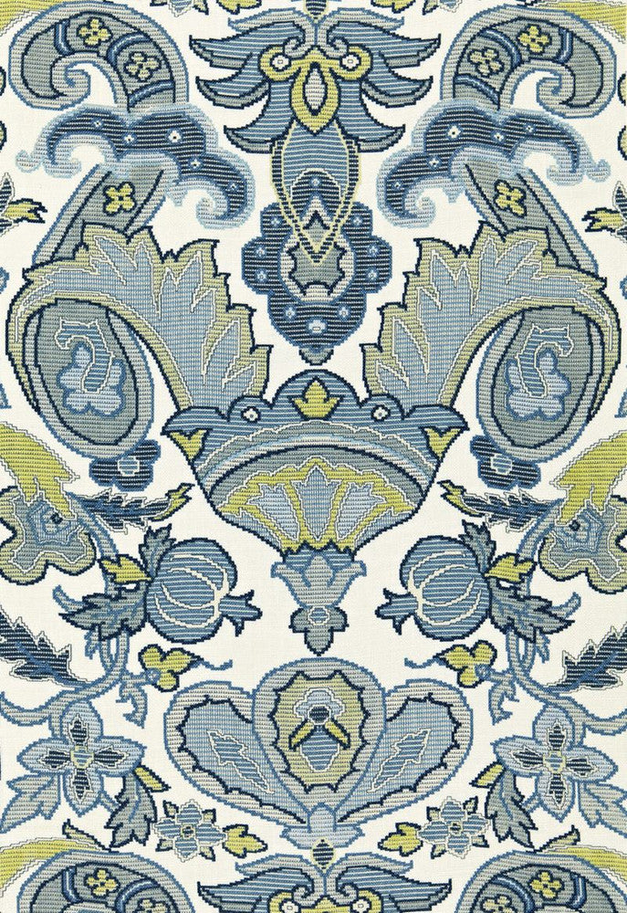 Mataura Linen Print Aegean 175080 by Schumacher Fabric Classic-Prints 100% Linen - Horizontal: 26.75 and Vertical: 35.875 53.5 - Fabric Carolina -
