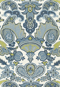 Mataura Linen Print Aegean 175080 by Schumacher Fabric