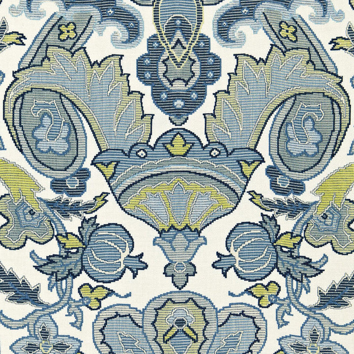 Mataura Linen Print Aegean 175080 by Schumacher Designer Fabric CLASSIC PRINTS S12 See Sample FRANCE MEDIUM DUTY </p><p>Repeat: Horizontal: 26 3/4" (68CM) and Vertical: 35 7/8" (91CM) 53 1/2" WIDE (136CM) - Swanky Fabrics -