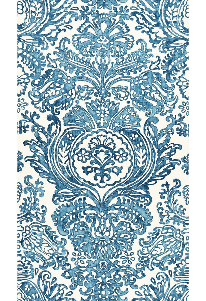 Tremezzo Damask Caspian 175090 by Schumacher Fabric Classic-Prints 100% Linen - Horizontal: 55 and Vertical: 98 55 - Fabric Carolina -