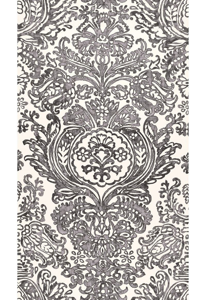 Tremezzo Damask Graphite 175091 by Schumacher Fabric Classic-Prints 100% Linen - Horizontal: 55 and Vertical: 98 55 - Fabric Carolina -
