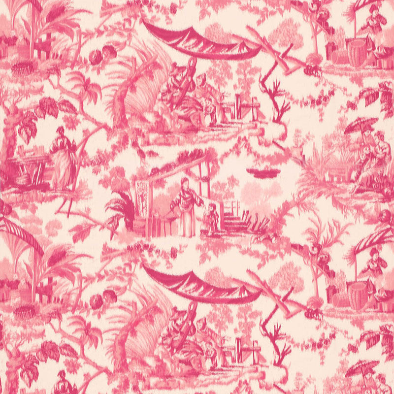 Pavillon Chinois Peony 175100 by Schumacher Designer Fabric PRINTS F12 COTTON 100% ITALY </p><p>Repeat: Horizontal: 54 3/4" (139CM) and Vertical: 34" (86CM) 54.625 - Swanky Fabrics -