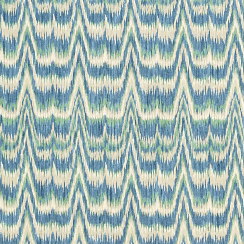 Kamalia Ikat Print Aegean 175120 by Schumacher Fabric PRINTS F12 COTTON 100% ITALY </p><p>Repeat: Horizontal: 6 5/8" (17CM) and Vertical: 18 7/8" (48CM) 53 - Fabric Carolina -