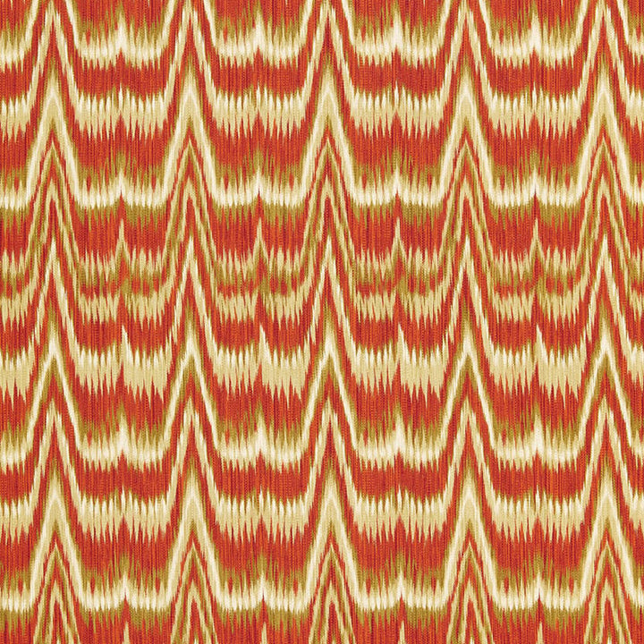 Kamalia Ikat Print Cinnabar 175121 by Schumacher Designer Fabric PRINTS F12 See Sample ITALY MEDIUM DUTY </p><p>Repeat: Horizontal: 6 5/8" (17CM) and Vertical: 18 7/8" (48CM) 53" WIDE (135CM) - Swanky Fabrics -