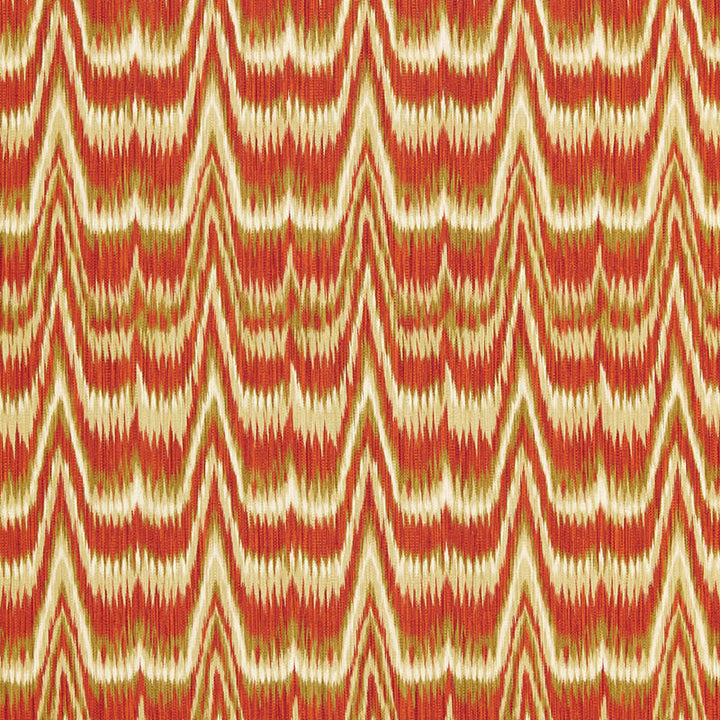 Kamalia Ikat Print Cinnabar 175121 by Schumacher Fabric PRINTS F12 See Sample ITALY MEDIUM DUTY </p><p>Repeat: Horizontal: 6 5/8" (17CM) and Vertical: 18 7/8" (48CM) 53" WIDE (135CM) - Fabric Carolina -