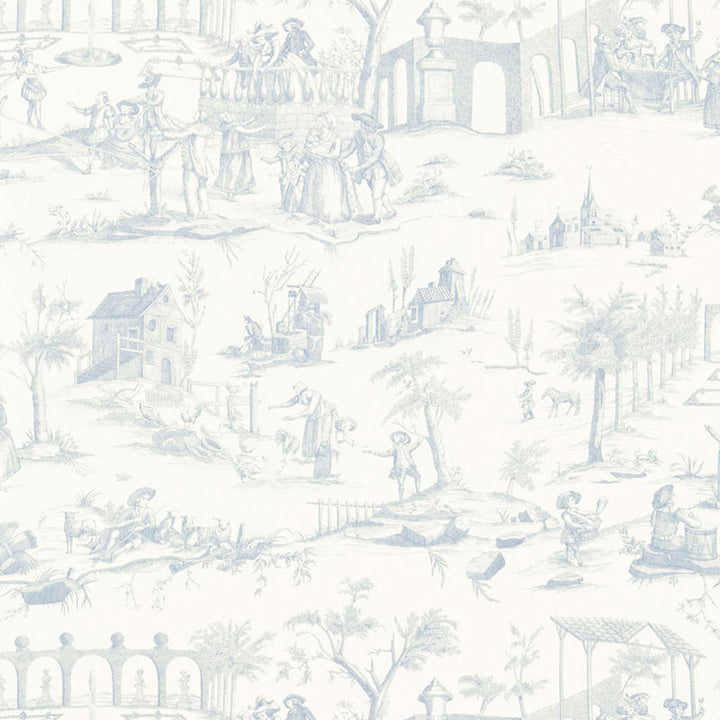 Siena Toile Delft 175170 by Schumacher Fabric PALAZZO See Sample ITALY MEDIUM DUTY </p><p>Repeat: Horizontal: 26 1/4" (67CM) and Vertical: 24 1/2" (62CM) 52 1/2" WIDE (133CM) - Fabric Carolina -