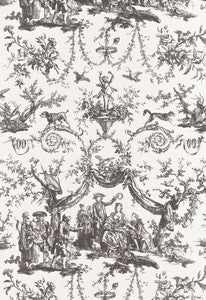Le Couronnement De La Rosiere Grisaille 175273 by Schumacher Fabric