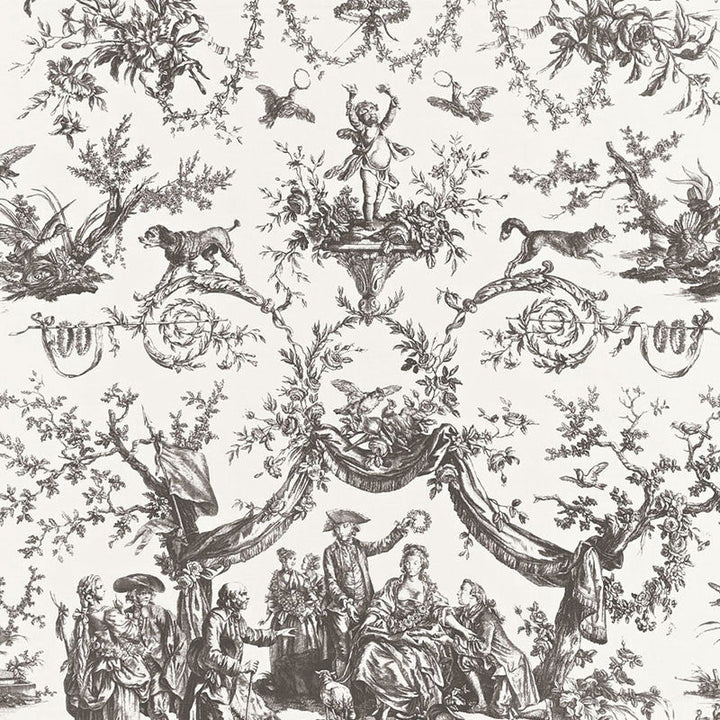 Le Couronnement De La Rosiere Grisaille 175273 by Schumacher Designer Fabric CLASSIC PRINTS NBK See Sample FRANCE MEDIUM DUTY </p><p>Repeat: Horizontal: 33" (84CM) and Vertical: 37 1/4" (95CM) 66" WIDE (168CM) - Swanky Fabrics -