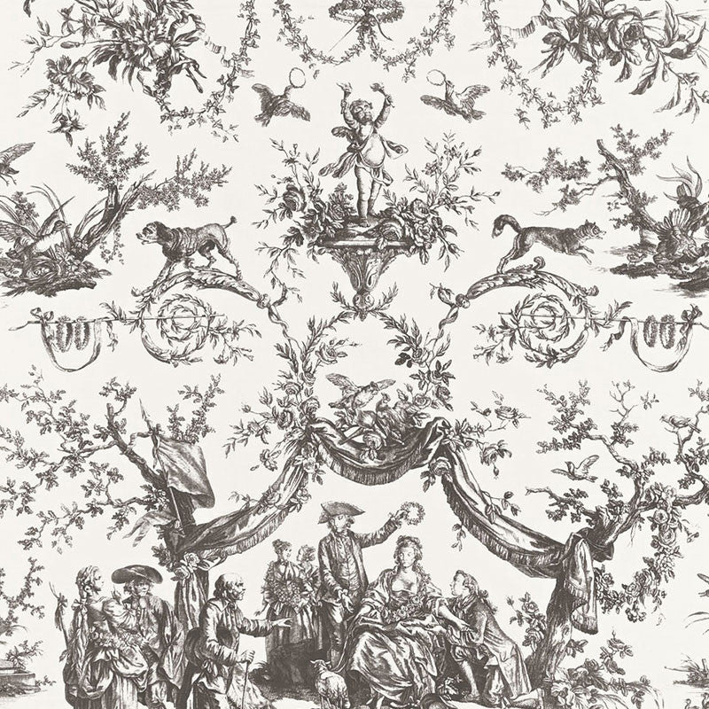 Le Couronnement De La Rosiere Grisaille 175273 by Schumacher Fabric CLASSIC PRINTS NBK COTTON 100% FRANCE </p><p>Repeat: Horizontal: 33" (84CM) and Vertical: 37 1/4" (95CM) 66 - Fabric Carolina -