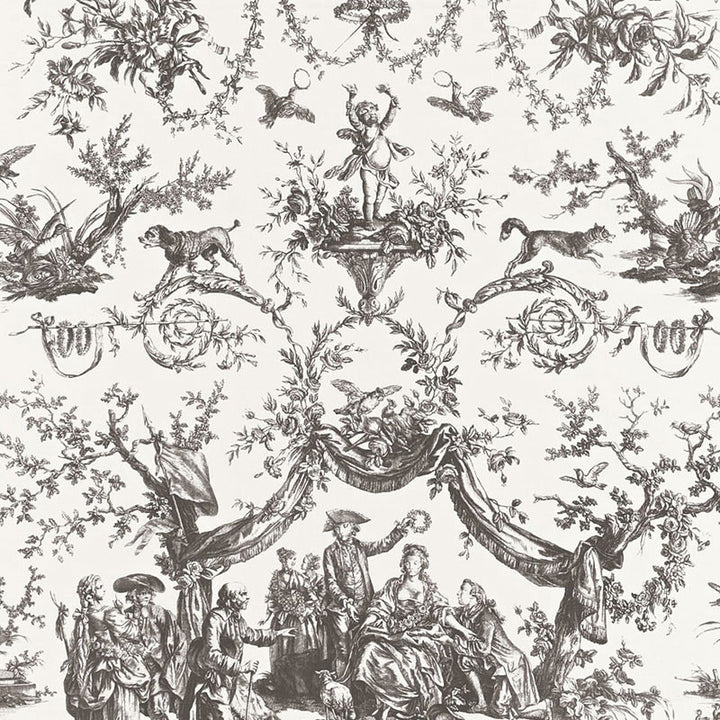 Le Couronnement De La Rosiere Grisaille 175273 by Schumacher Fabric CLASSIC PRINTS NBK COTTON 100% FRANCE </p><p>Repeat: Horizontal: 33" (84CM) and Vertical: 37 1/4" (95CM) 66 - Fabric Carolina -
