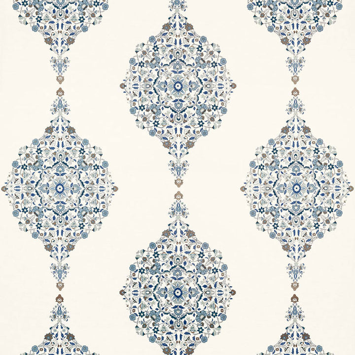 Mehndi Linen Print Indigo 175321 by Schumacher Fabric AU NATUREL 2 COTTON 50% JUTE 50% INDIA </p><p>Repeat: Horizontal: 17 1/2" (44CM) and Vertical: 31" (79CM) 52.5 - Fabric Carolina -