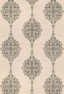 Mehndi Linen Print Smoke 175322 by Schumacher Fabric