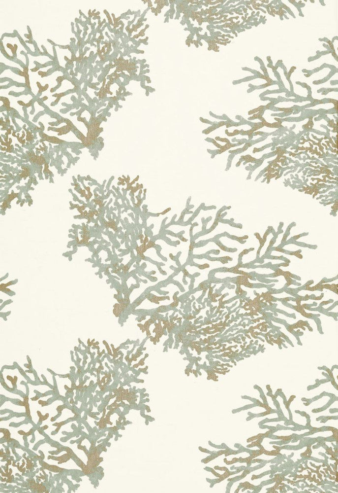 Great Barrier Reef Moonstone 175362 by Schumacher Fabric Nautilus 100% Linen - Horizontal: 27 and Vertical: 26 54 - Fabric Carolina -