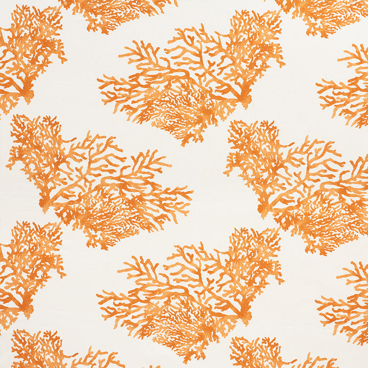 Great Barrier Reef Orange 175366 by Schumacher Fabric Nautilus 100% Linen - Horizontal: 27 and Vertical: 26 54 - Fabric Carolina -