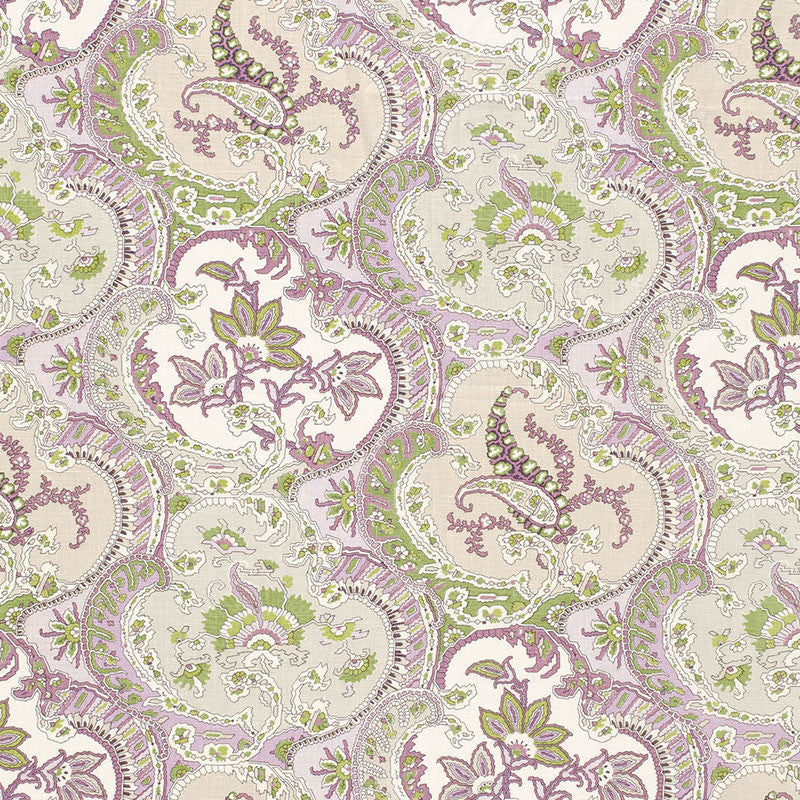 Pickfair Paisley Lilac 175551 by Schumacher Designer Fabric TIMOTHY CORRIGAN LINEN 100% THAILAND </p><p>Repeat: Horizontal: 8 3/4" (22CM) and Vertical: 26 1/4" (67CM) 52.5 - Swanky Fabrics -
