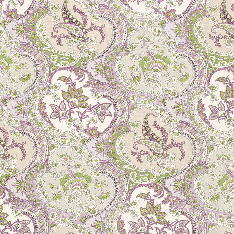 Pickfair Paisley Lilac 175551 by Schumacher Fabric TIMOTHY CORRIGAN See Sample THAILAND - </p><p>Repeat: Horizontal: 8 3/4" (22CM) and Vertical: 26 1/4" (67CM) 52 1/2" WIDE (133 CM) - Fabric Carolina -