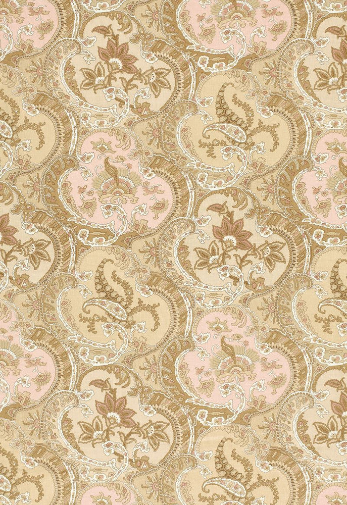 Pickfair Paisley Camel 175552 by Schumacher Fabric Timothy-Corrigan 100% Linen - Horizontal: 8.75 and Vertical: 26.25 52.5 - Fabric Carolina -