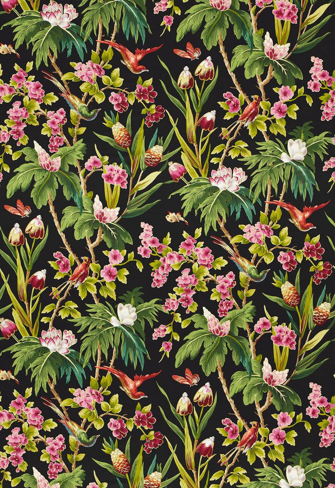 Seychelles Noir 175700 by Schumacher Fabric Classic-Prints 100% Cotton - Horizontal: 27 and Vertical: 52.5 54 - Fabric Carolina -