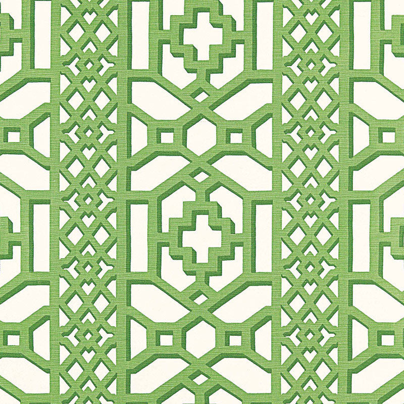 Zanzibar Trellis Chintz Jade 175731 by Schumacher Fabric 125TH ANNIVERSARY See Sample BELGIUM MEDIUM DUTY </p><p>Repeat: Horizontal: 13 1/2" (34CM) and Vertical: 12 1/2" (32CM) 54" WIDE (137CM) - Fabric Carolina -