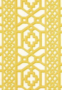 Zanzibar Trellis Matte Canary 175740 by Schumacher Fabric