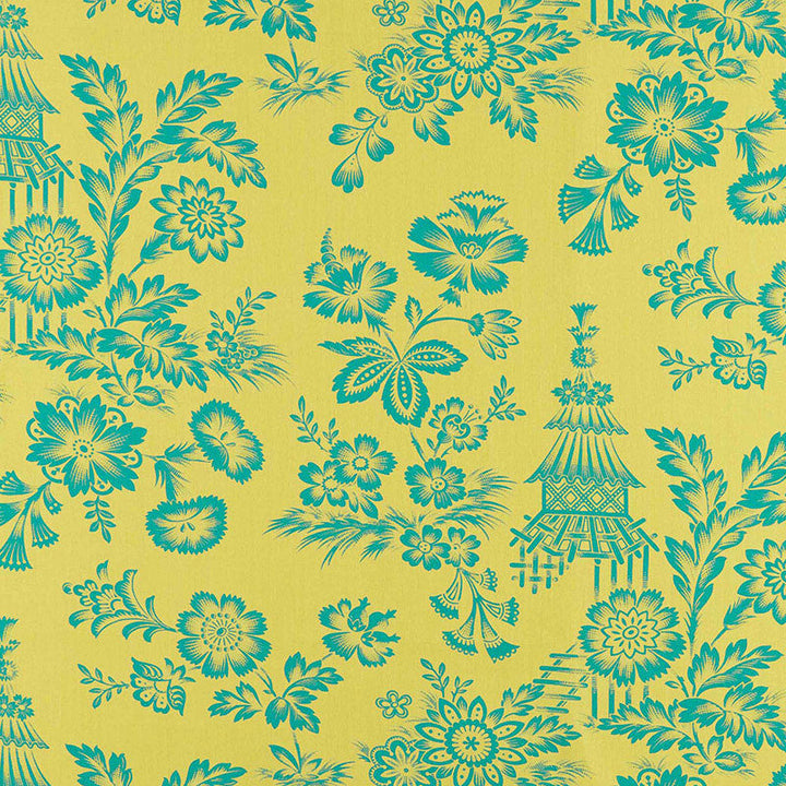 Song Garden Chartreuse 175751 by Schumacher Designer Fabric SCHUMACHER CLASSICS LINEN 100% FRANCE </p><p>Repeat: Horizontal: 27" (69CM) and Vertical: 31 3/4" (81CM) 54 - Swanky Fabrics -