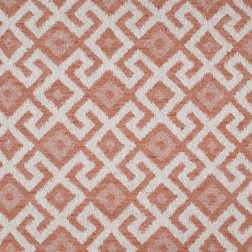 Anasazi Fret Coral by RM CoCo Fabric Artifacts Collection 86% Polyester 14% Cotton See Sample 40000 Horizontal: 6.85 and Vertical: 6.85 54 - Fabric Carolina -