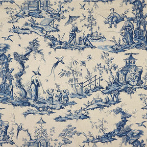 Shengyou Toile Indigo 175800 by Schumacher Fabric
