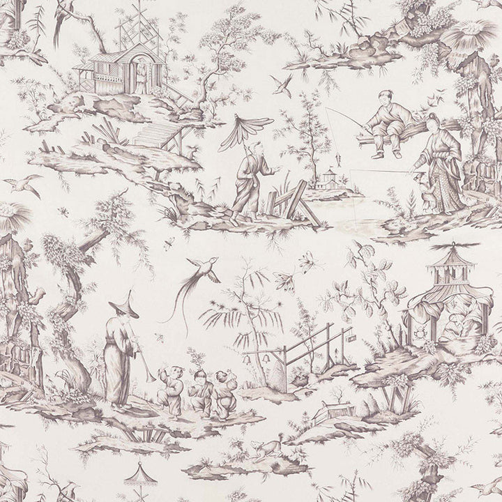 Shengyou Toile Driftwood 175802 by Schumacher Fabric SCHUMACHER CLASSICS LINEN 57% COTTON 43% FRANCE </p><p>Repeat: Horizontal: 44" (112CM) and Vertical: 47" (119CM) 44 - Fabric Carolina -