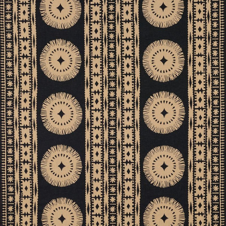 Bora Bora Print Lava Black 175840 by Schumacher Fabric Mary-McDonald 100% Linen - Horizontal: 52 and Vertical: 24.5 52.375 - Fabric Carolina -