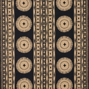 Bora Bora Print Lava Black 175840 by Schumacher Fabric