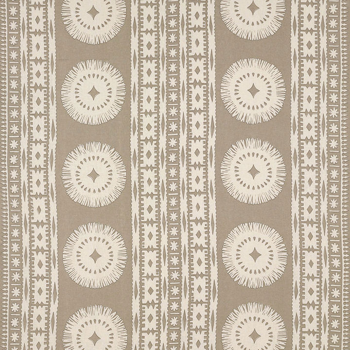 Bora Bora Print Sea Oyster 175842 by Schumacher Fabric TRIBAL CHIC See Sample INDIA - </p><p>Repeat: Horizontal: 52" (132CM) and Vertical: 24 1/2" (62CM) 52 3/8" WIDE (133 CM) - Fabric Carolina -